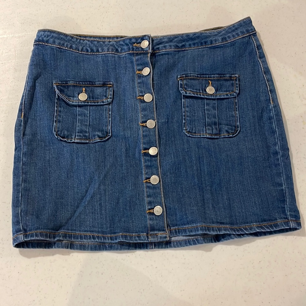 Judy Blue Button Up Jean Skirt, Size 1XL